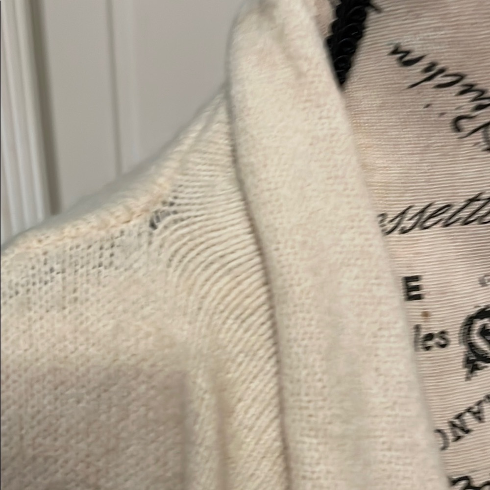 Women's Cream Open Front Sweater - Picture 2 of 4